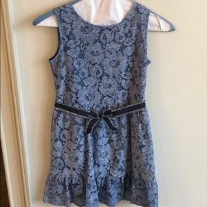 Girls Mayoral floral lace dress with belt
